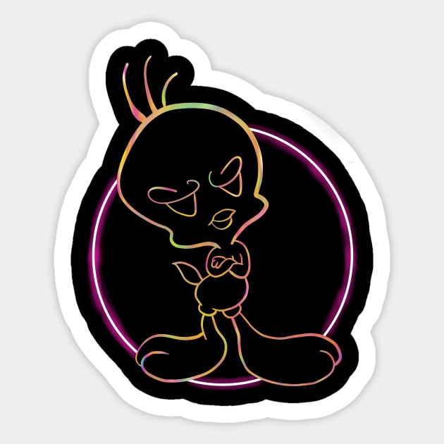 Trippy neon Light bird Sticker by Kakescribble